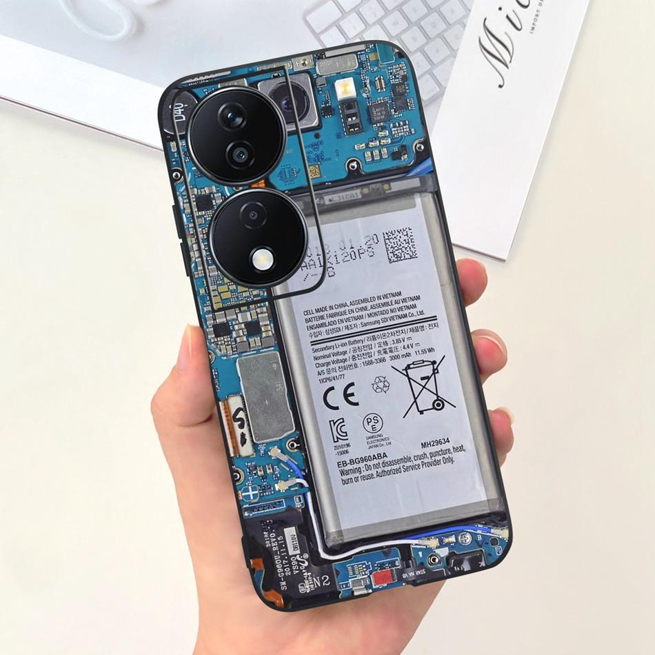 Cool Fashion Moon Printed Case For Honor X7b Candy Color Soft Silicon TPU Shockproof Phone Cases For HonorX7b X 7B 4G CLK-LX2