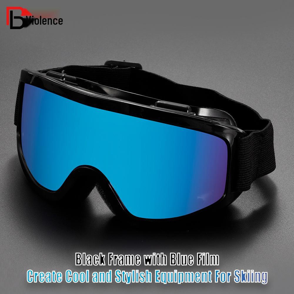 Cross-border Fashion Anti-fog Ski Goggles: Large Frame, Wind & Sand Proof, Colorful Protective Sports Glasses