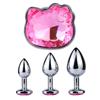 Stainless Cat Face Jewel Base Anal Plug Holle Kitty Cat Butt Plug Metal Prostate Massager Anus Stimulator Dildos Adult Sex Toys
