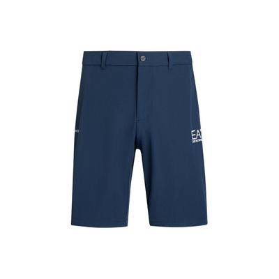 EA7 SS24 Solid Color Letter Print Mid-Rise Casual Shorts Men Shorts Blue 3DPS02-PNFTZ-1554