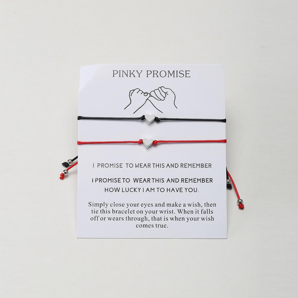 

577010 Ретро Браслет из вощеного шнура с сердечком - Европейский и американский дизайн