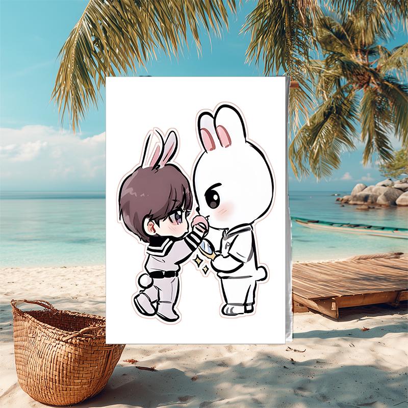 1pc Kpop Team5 Beach Towel, Comfortable and Thick, and Swimming/Bath/Picnic/Camping Towel, Suitable for Seaside Beaches