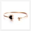 European Stainless Steel Rhinestone Heart Bracelet - Fashionable 16MM Openable Design for Women