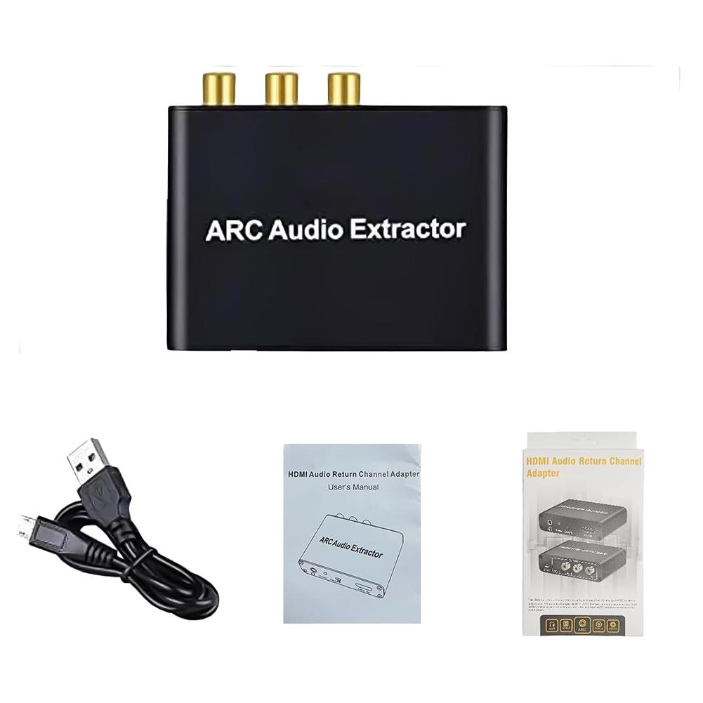 4K HDMI ARC Audio Extractor ARC To SPDIF Coaxial L/R Stereo 3.5mm Jack Audio Adapter Return Channel Converter for HDTV Amplifier