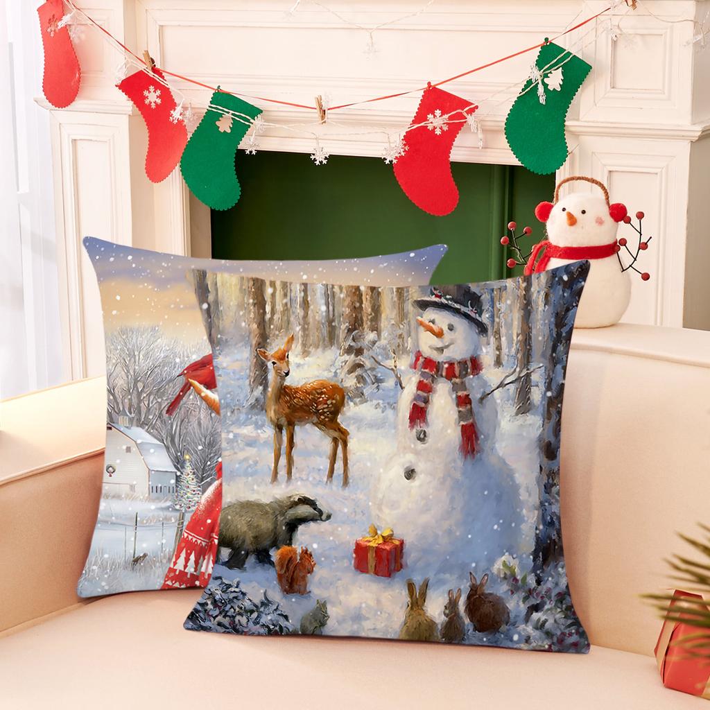 Christmas Cushion Cover Merry Christmas Decorations For Home 2025 Cristmas Ornament Pillow Case Xmas Navidad Gifts New Year 2025