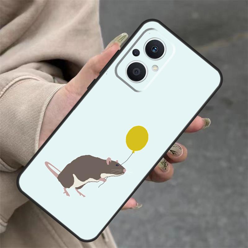 Cute Cartoon Animal Rat Case For OPPO Reno 8T 13F 14F 12F 11F 10 12 13 14 Pro 7 8 Lite OPPO Find X8 X6 X9 Pro Cover