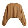 Cropped Fleece Long Sleeve Workout Yoga Sweatshirt For Women