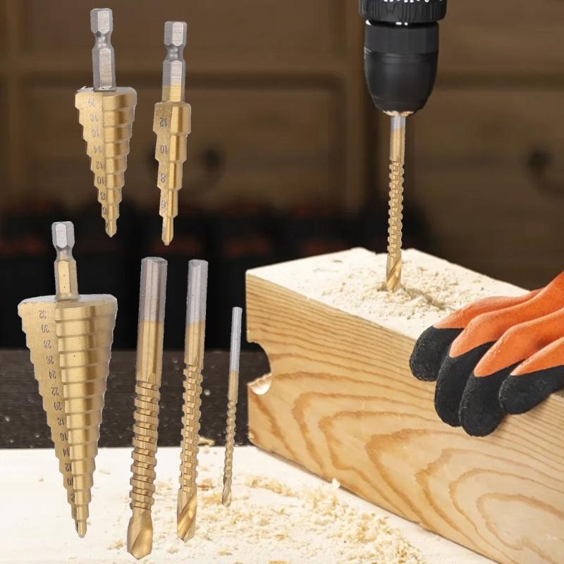 Professional Multi Purpose Tapered Step Drill Bits Double Flute Design Efficient Chip Removal Bearing Steel Construction