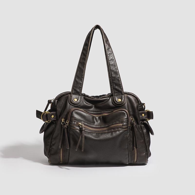 Borsa da Moto Retro Y2K più Venduta: Borsa a Mano di Grande Capacità, Borsa Tote Stile Wasteland, Messenger a Spalla da Donna.