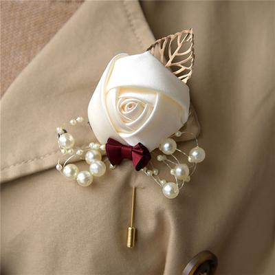 Ceremony Ball Corsage Brooch Wedding Bride and Groom Simulation Flower Corsage