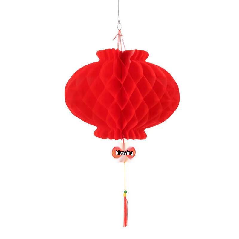 Chinese New Year Red Honeycomb Lantern String Decoration
