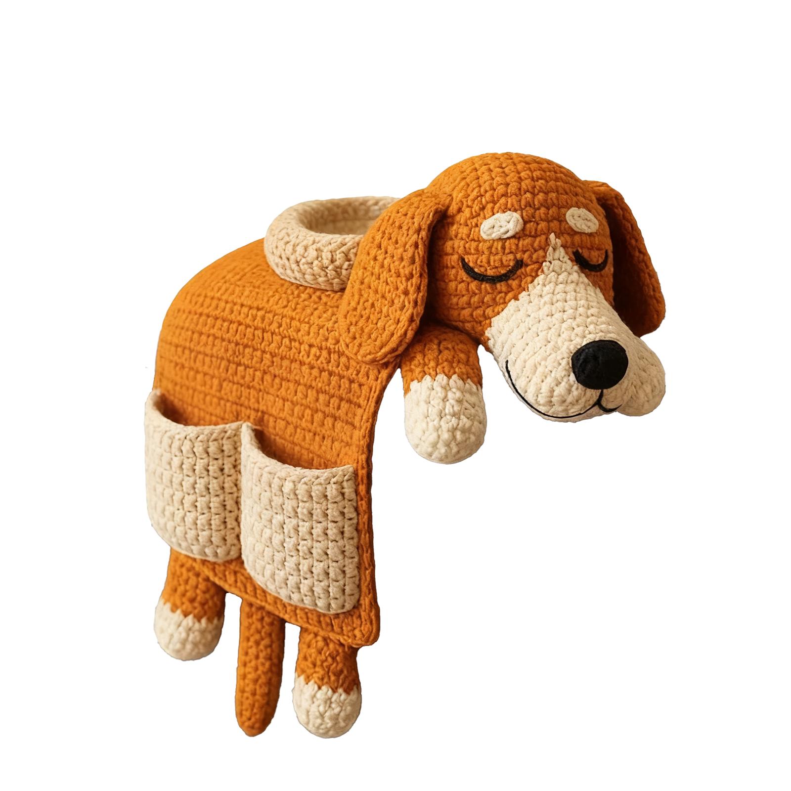 

Вязаный крючком диван для собаки с ящиком для хранения One Size оранжевый