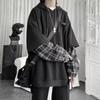 Odzież damska Bluzy Patchwork Kratka z kapturem Oversize Koreańska Y2K Ubrania Harajuku Casualowa Bluza