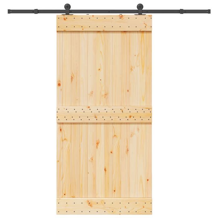 VidaXL Sliding Door and Hardware Kit 100x210 Cm Solid Pine 3332675