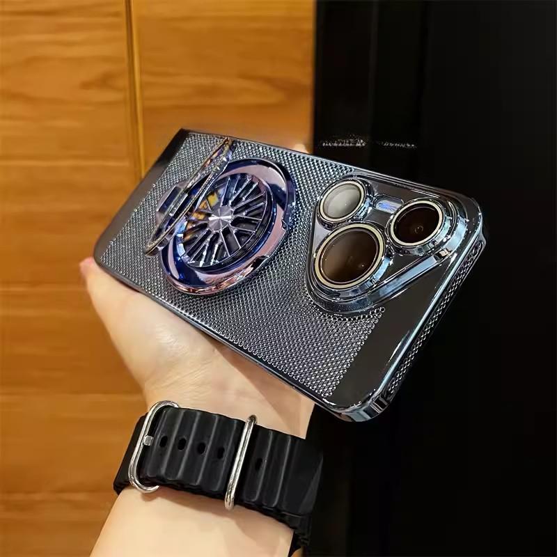 

Magnetic Gyro Bracket Suitable for Huawei Pura70pro Mobile Phone Case Heat Dissipation Network Mate60PRO Electroplating Protective Case Huawei Pura70 синій