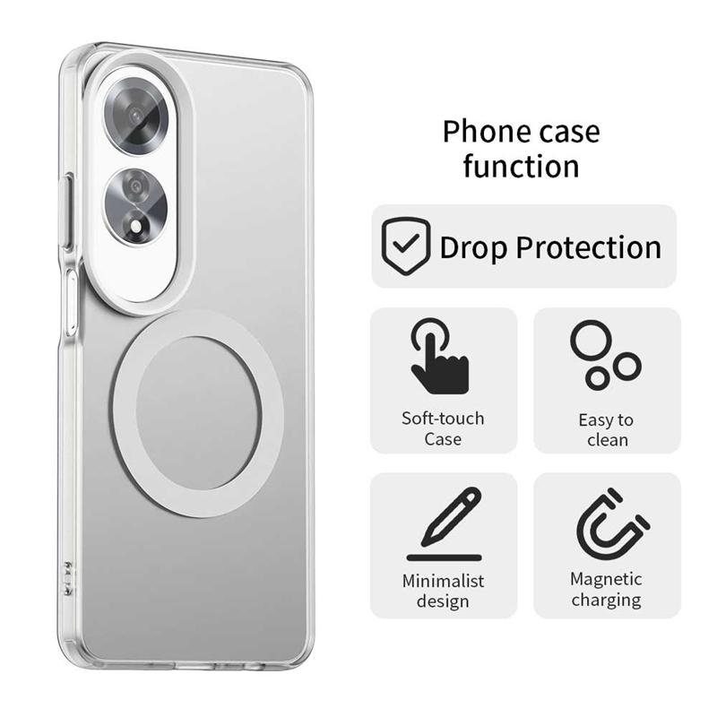 For OPPO A60 Case Cover OPPO A60 A 60 Capas Bumper Armor Transparent Wireless Charging Annular Magnetic Matte Fundas OPPO A60