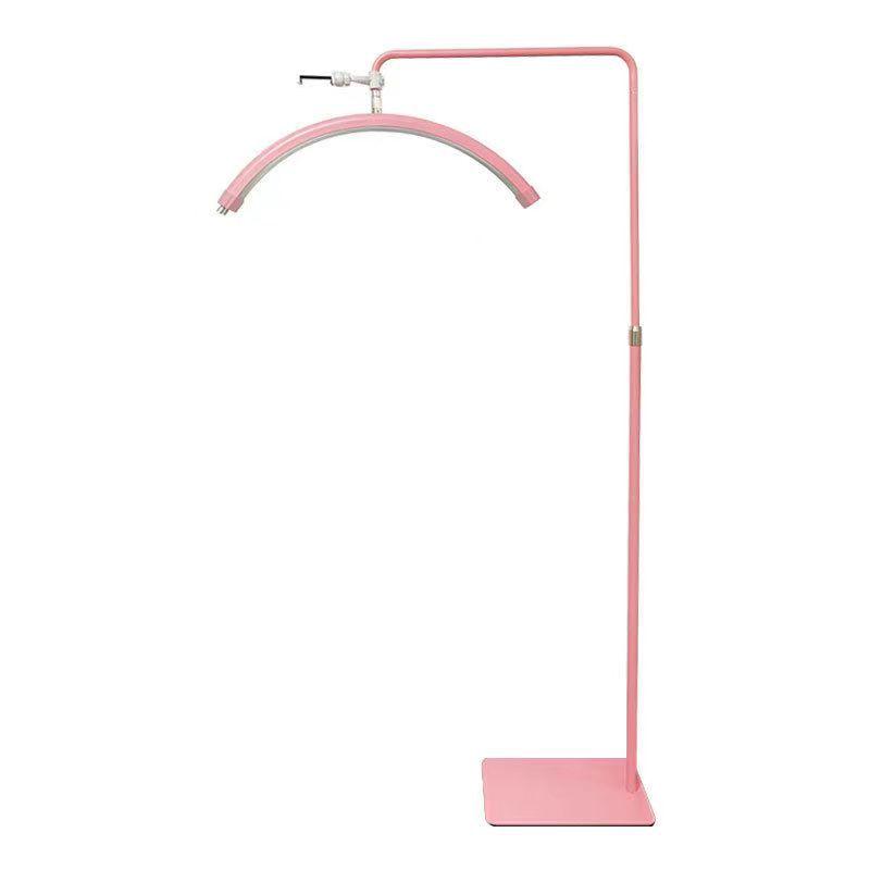 16" 20W LED Half-Moon Beauty Floor Lamp for Bedside, Tattooing, Manicure, Eyebrow, and Eyelash with Eye Protection U-Shaped Fill Light.