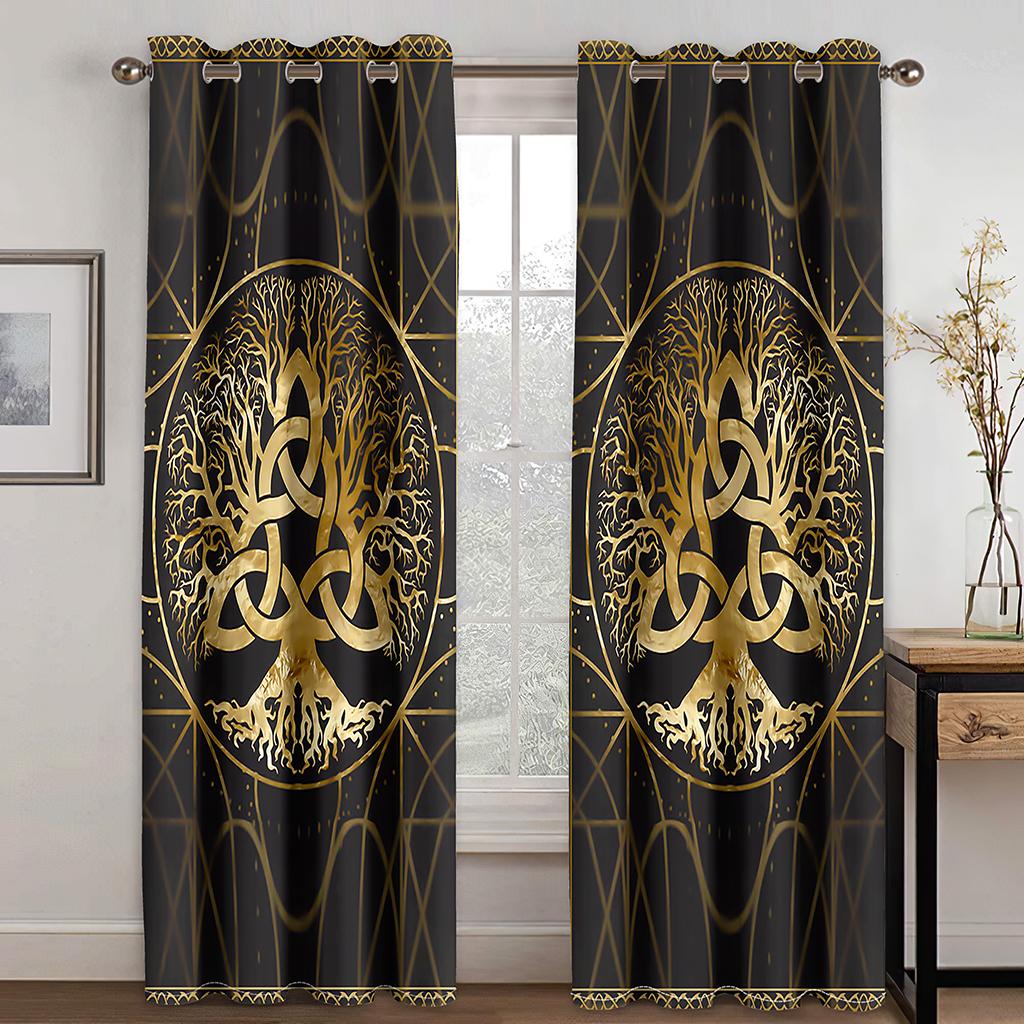 Boho Darkening Window Curtain for Bedroom Retro Blackout Curtain Living Room Bohemian Drapes Decor(2Panels) Cotinas De Sala