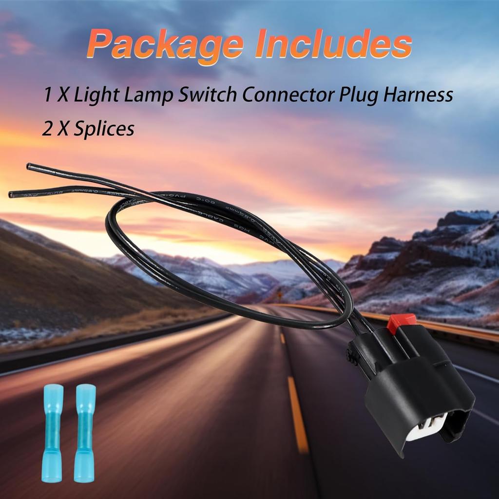 FUSCH Truck Cargo Bed Lamp Light Switch Connector Plug Pigtail Wiring Harness Compatible with Ford F-150 F-250 F-350 F-450 F-550 Super Duty 2015-