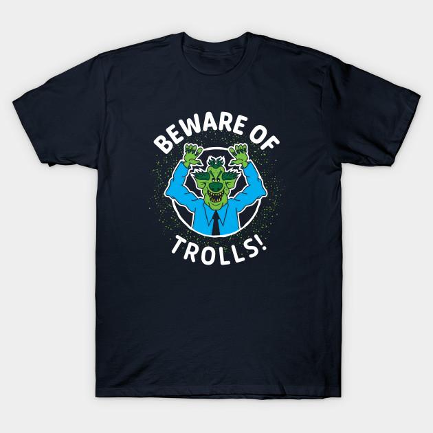 

Men Black Print T-shirt Beware Of Trolls No-Cut Transfer Paper Print Cotton Tshirt M чорний