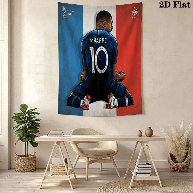 Kylian Mbappé Pride  Wall Hanging Printed Fabric Blanket Decorative Tapestries for Bedroom Living Room Home Decor