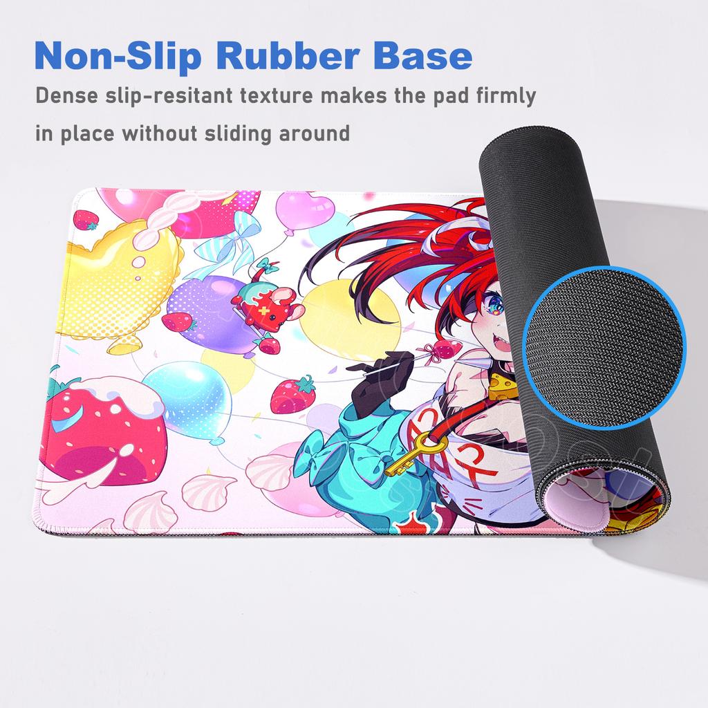 Game Office Accessories Non-Slip Rubber Edge locking Speed Large HD Kawaii Laptop Mat Hololive Hakos Baelz Mouse Pad Desktop Rug
