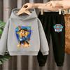Paw Patrol Set 2 Pezzi Felpa con Cappuccio+Pantaloni per Bambini Chase Cosplay Bambino Felpa Pullover Abbigliamento Bambini 4-14A