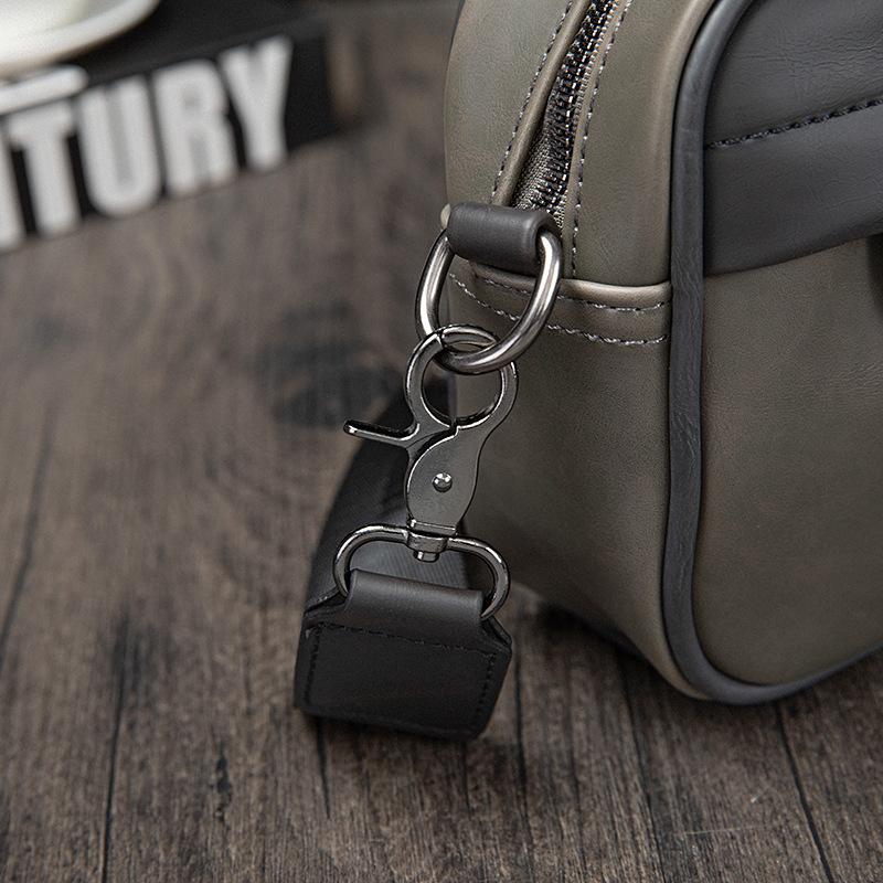 Fashion Men's Crossbody Bag Retro Solid Color Small Backpack Casual Shoulder Mobile Phone Bag Men
