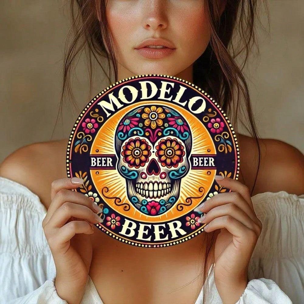 Vintage Tin Sign Skull Retro Metal Poster Bar Wall Decor Modelo Beer