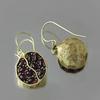 Unique Golden Pomegranate Drop Earrings for Women Hook Earrings Anniversary Gift Wedding Earrings