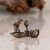 Brass Lotus Carp Fragrance Plug Retro Metal Zen Decoration Home Living Room Potted Fish Tank Landscape Decor Office DesktopDecor