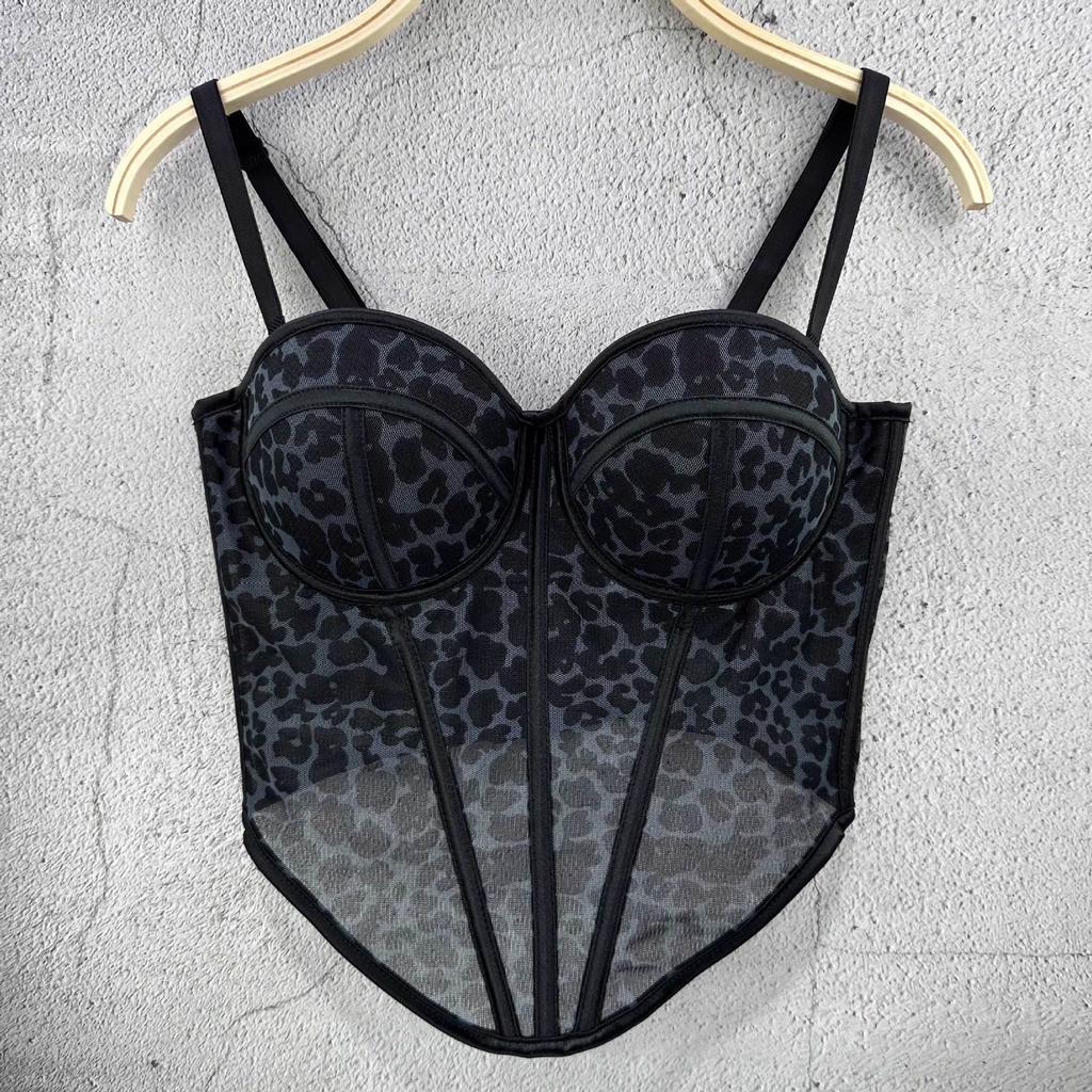 Classic Women Black White Dot Tube Top Corset Bustier Girl Sexy Push Up Vest Bralet Lady Bra Cropped Tops Club Party Lingerie