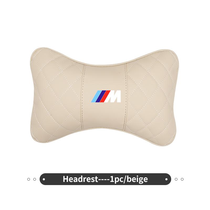WCHT7 For BMW Leather Car Headrest Lumbar Support Neck Pillow Waist Cushion Auto Accessories E30 E34 E36 E39 E46 E52 E53 E60 E61 E62