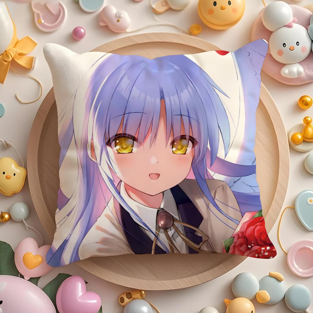 A-Angel B-Beats! Tachibana Kanade Cushion Cover Home & Car Multi-Scene Pillow Cover - Reversible, Soft & Durable for Daily Use