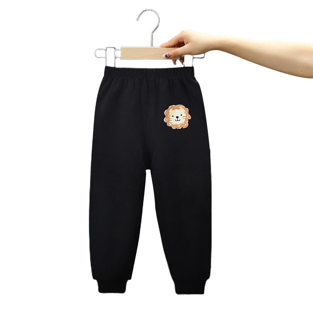 Kids' Autumn and Winter Harem Pants with Cute Cartoon Prints and Elastic Waistband