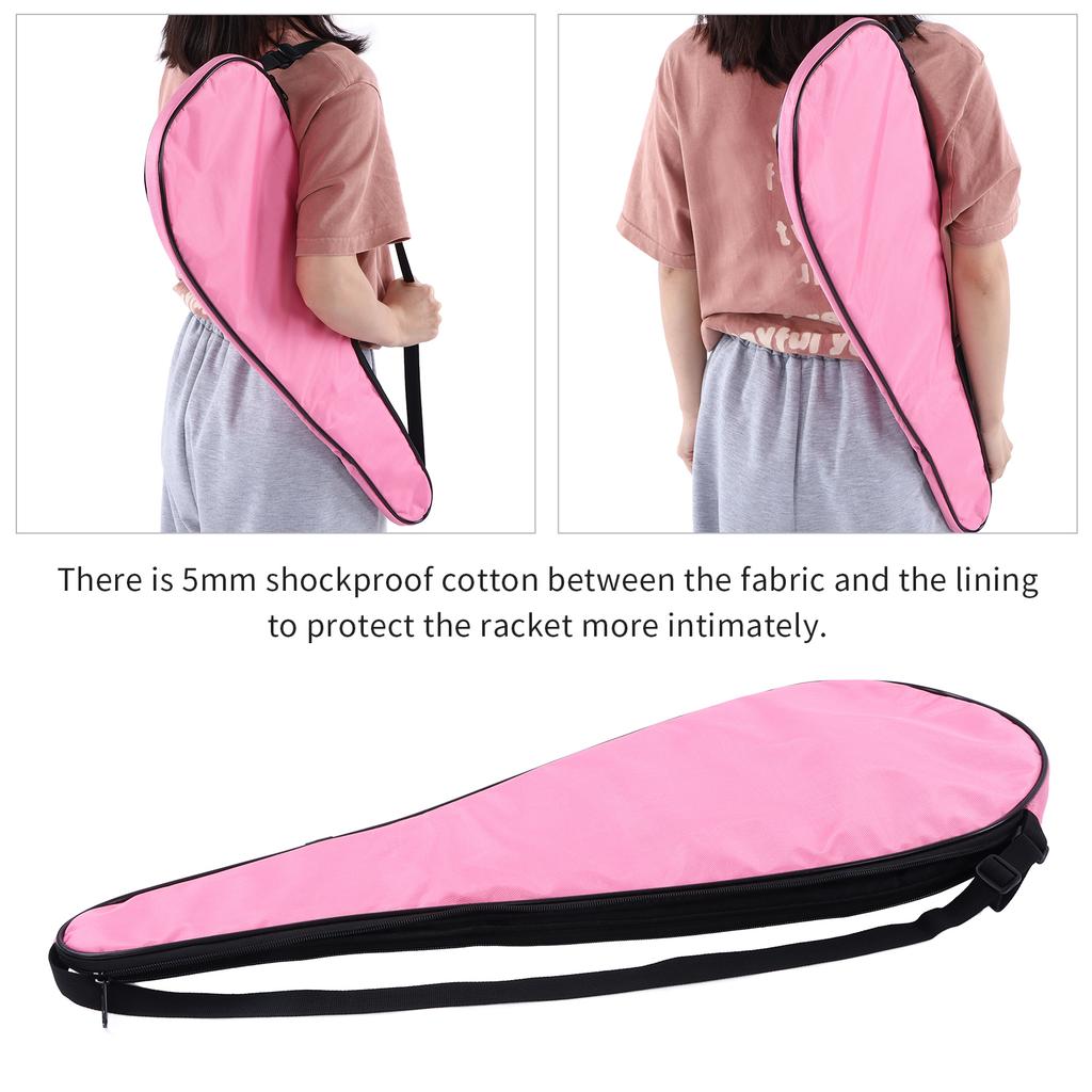 Squash Racquet Cover Bag Lightweight Padded Racket Carrying Bag with   Shoulder Strap