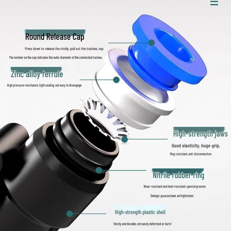 Pneumatic Quick Connect Right Angle 90° Elbow Hose Coupling PV-4/6/8/10/12/14/16