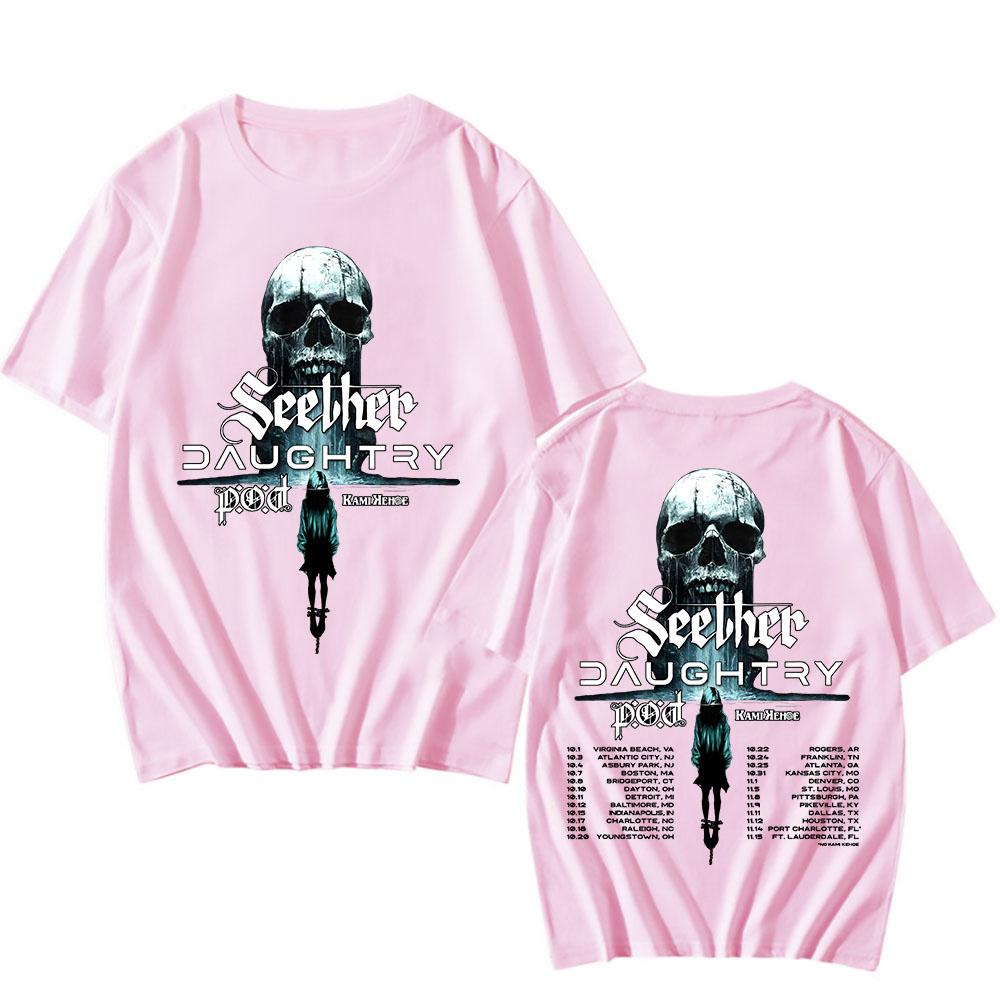SEETHER a DAUGHTRY Společné turné 2025 Tričko Letní bavlněná trička s krátkým rukávem pro muže Unisex Streetwear Pánské oblečení