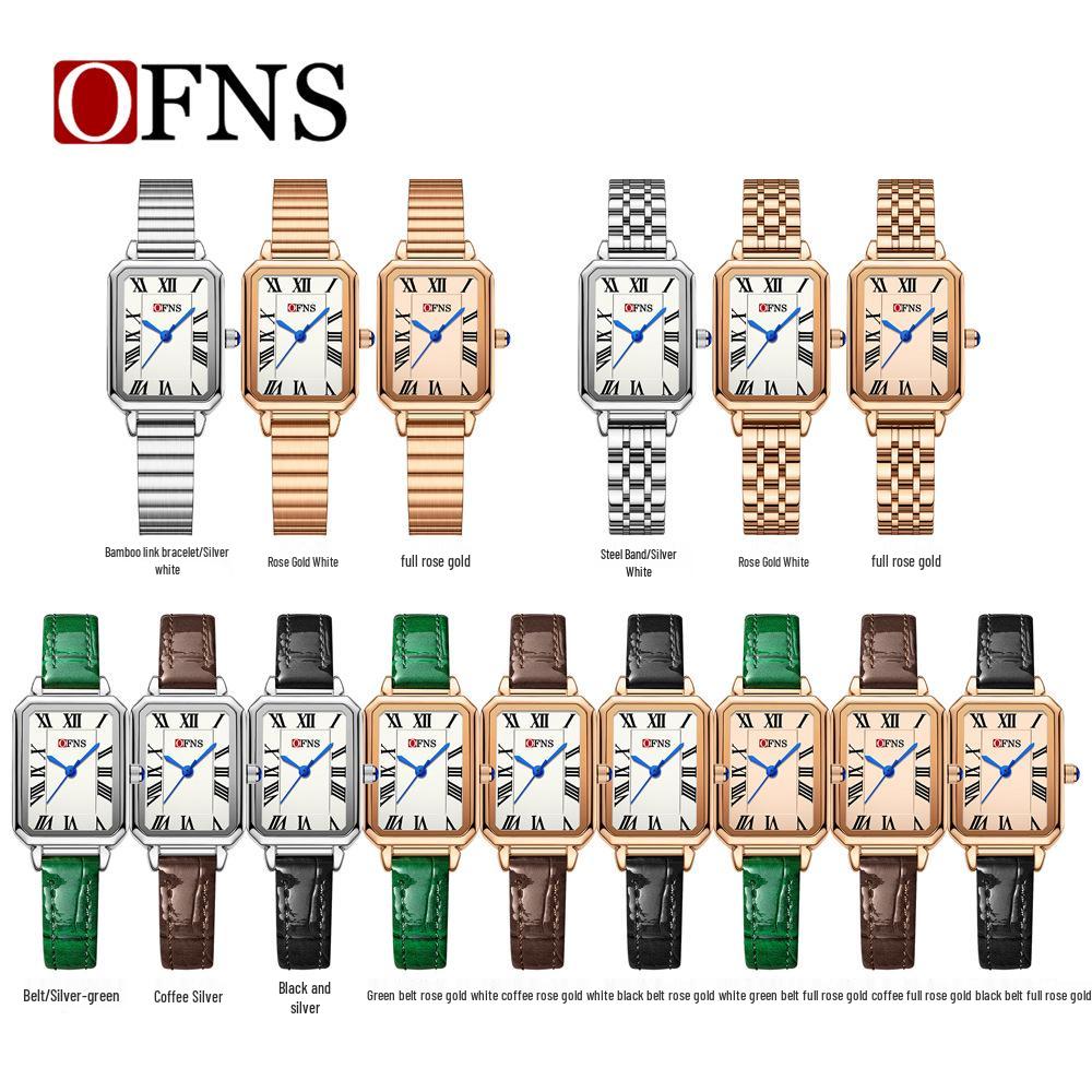 OFNS Women's Retro Roman Numeral Quartz Watch - Square Waterproof Wristwatch for Female Students