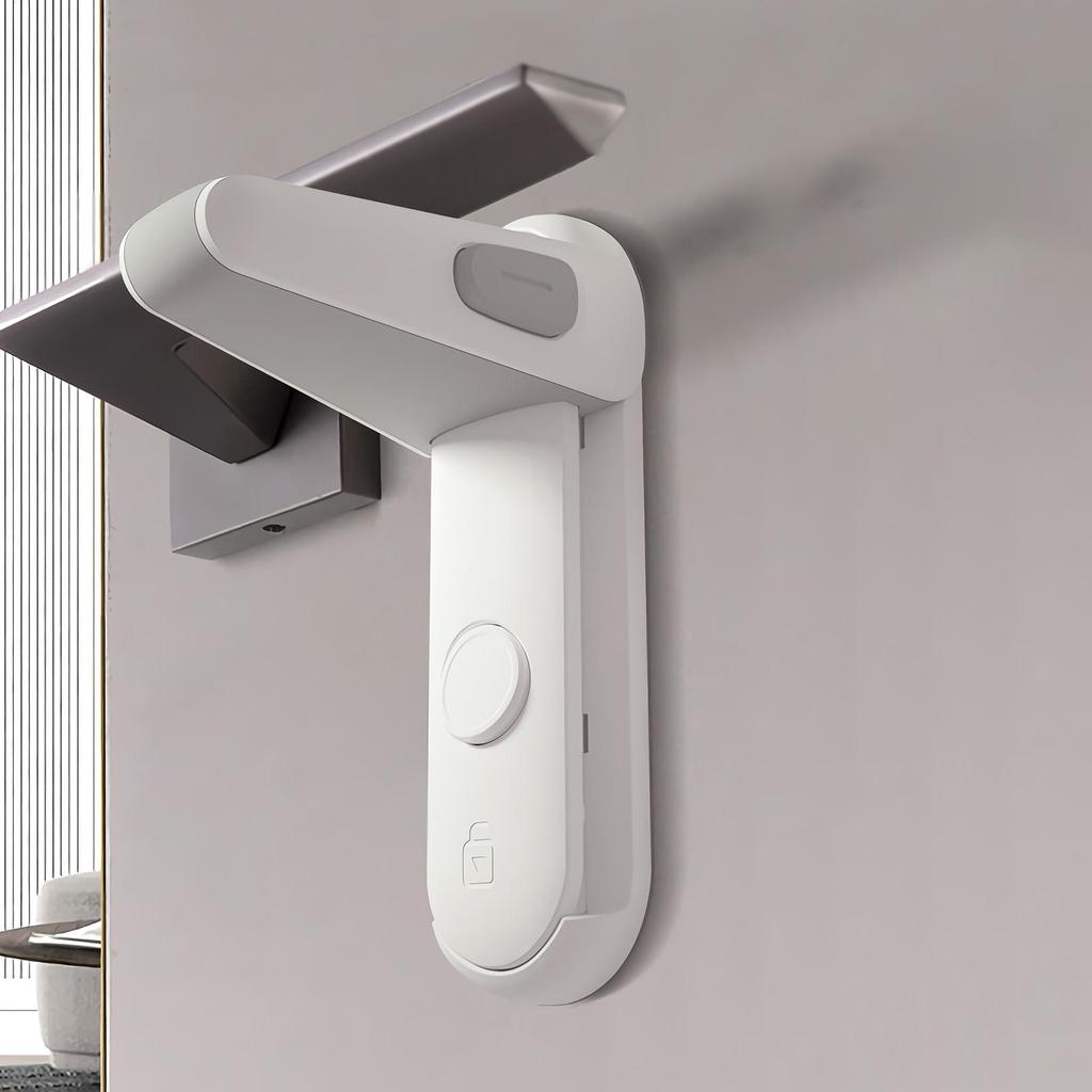 Door Lock for Kids No Drilling Universal Security Handle Latch Door Child Lock Safety Latch for Home Bedroom Living Room Kitchen