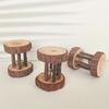 1PC Creative Wooden Pet Toy Small Dumbbell Bell Cat Dog Training Rolling Toy Cedar Tabletop Decoration