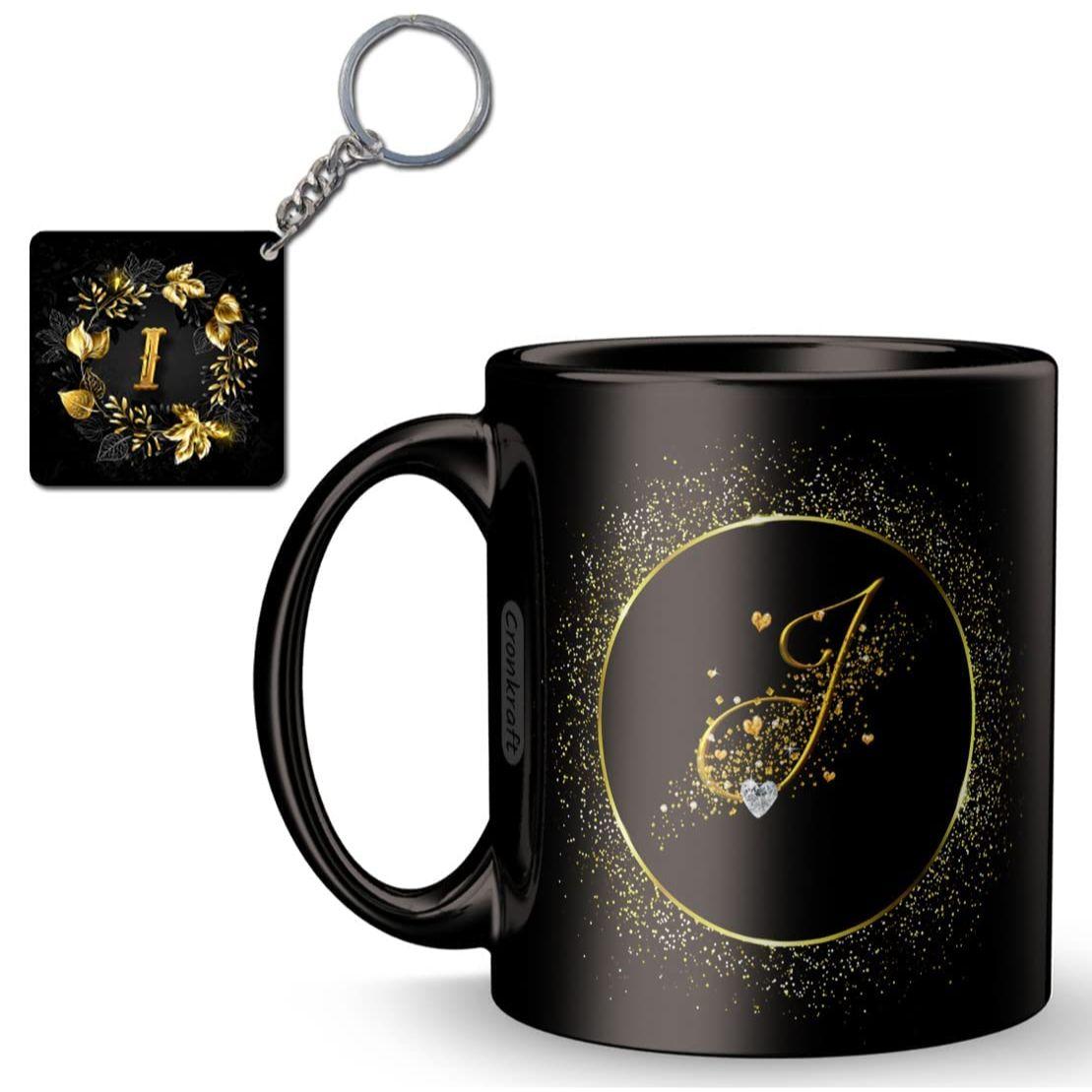 

Золотая рамка с керамической кружкой с буквенным принтом H + брелок, подарок для любви, дня рождения, жены, мужа, (Н алфавит)