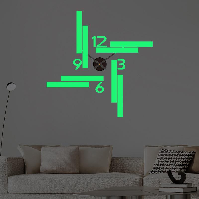 Personalized Diy Wall Clock Entrance Study Room Art Clock Free Punch Clock Nordic Silent 3D Wall Sticker Three-dimensional