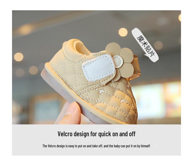 Infant Soft Sole Princess Squeaky Walking Shoes - Spring & Autumn Velcro Baby Girls' Shoes