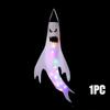 1-4PCS Halloween LED Floating Ghost Decoration Hanging Glowing Figure Prop for Outdoor Yard Haunted House Party Scene Use