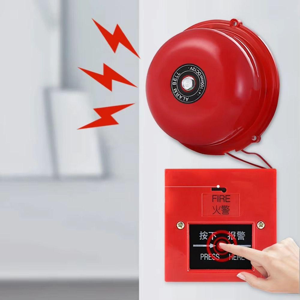 AC 220V Point Fire Alarm Waterproof Manual Call Alarm Bell Fire Alarm Bell  Office Entrance