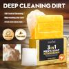 SADOER 24K Golden Men's Facial Soap Anti-aging Face Wash Bar Moisturizing Facial Cleanser for Shaving Body Bath Handmade Soap