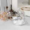 Cute Cat Pose Capsule Keyring Fur Ball Storage Key Holder