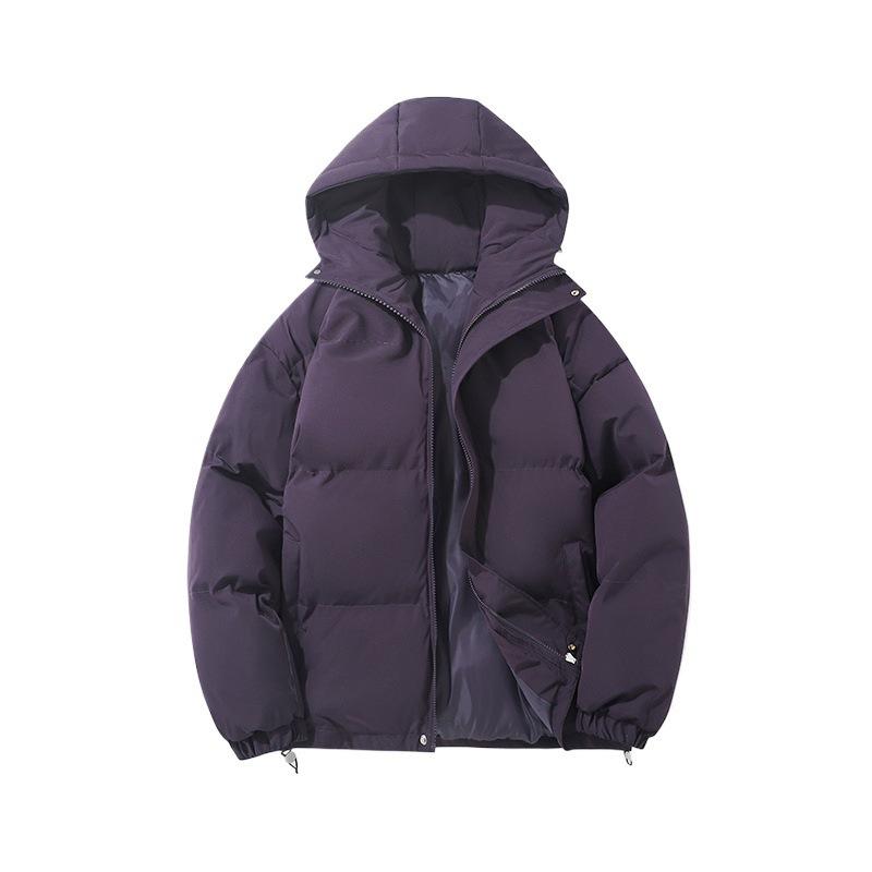 Winter Couple Cotton-padded Clothes Men's and Women's Hooded Thickened Warm Explosive Items Two Open Solid Color Trendy Coat Men's Bread