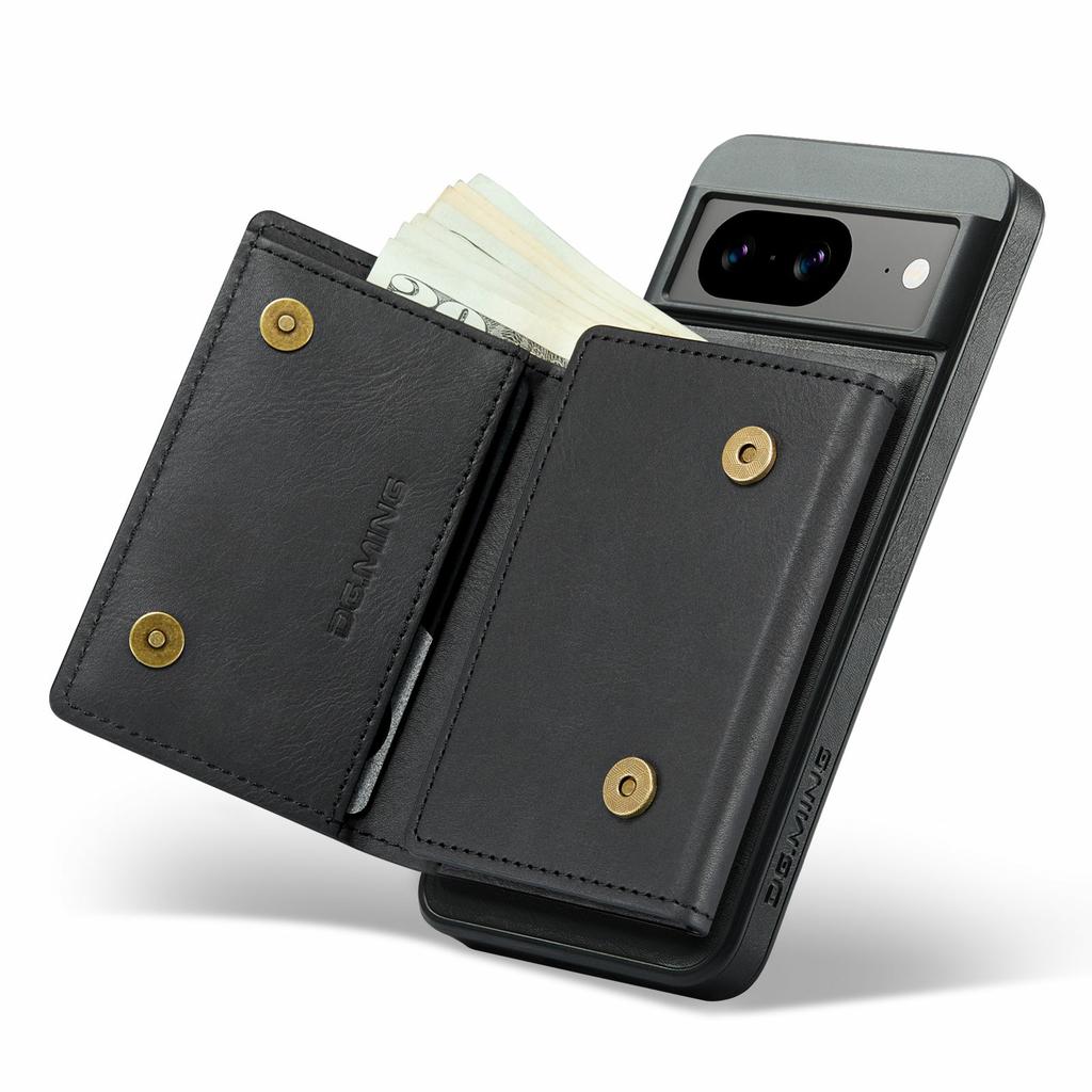 DG.MING M6 Series For Google Pixel 8 Case Magnetic Wallet PU+PC+TPU Phone Cover